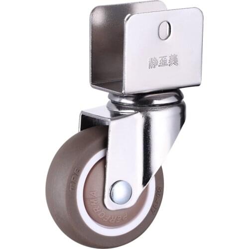 4Pcs 1.5" 2'' Ball Bearing Universal TPE Castor Caster Wheels Splint U Mount 20 22 25mm Brake Baby Bed Trolly Chair