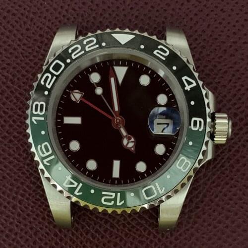 40mm watch accessories modified GMT Pearl 3804 automatic movement 316L stainless steel sapphire mirror ceramic luminous needle