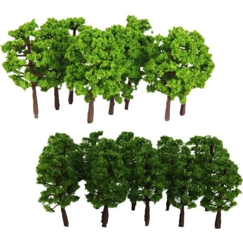 40pcs Model Tree 1:150 Scale Train Railroad Architecture Diorama for DIY Crafts or Building Models (Dark Green + Light Green)