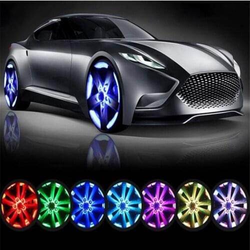 40 X High Quality Car Solar Energy Colorful Flashing Discoloration 16pcs LED Wheel Tire Hub Light Waterproof Lamp Accessories