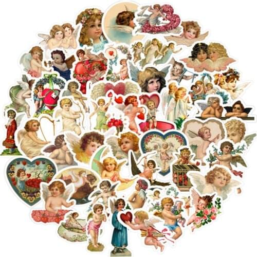 50PCS Cute Little Angel Baby Stickers for DIY Girl Stationery Laptop Phone Guitar Suitcase Decal Sticker