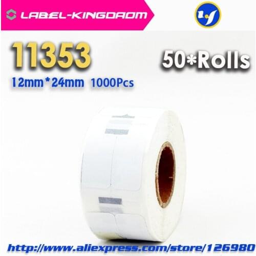 50Rolls Dymo Compatible 11353 Label 12mm*24mm 1000Pcs/Roll Compatible for LabelWriter 400 450 450Turbo Printer Seiko SLP 440 450