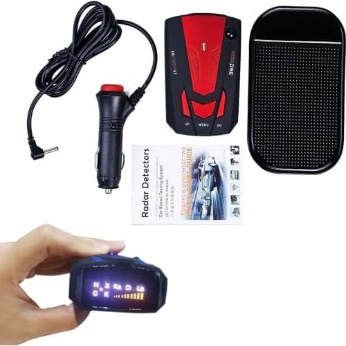Car Radar Detector English Russian Auto 360 Degree Vehicle V7 Speed Voice Alert Alarm Warning 16 Band LED Display