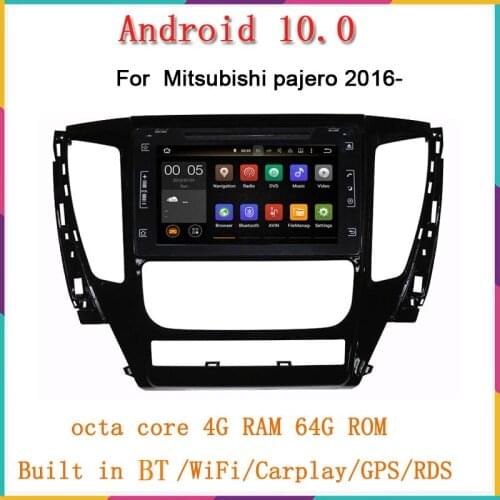 8inch android 10.0 car gps player for PAJERO sport 2016 2017 with 4G+64G octa core gps navigation wifi usb sd dvd