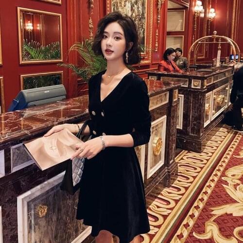 Velvet women dress bodycon Modis soild Autumn Winter 2020 elegent Femme Dresses party long sleeve gothic clothes