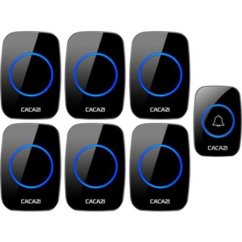 CACAZI Wireless Doorbell Waterproof 300M Bell US EU UK Plug Smart Family Doorbell Intelligent Ringbell Call Button 220V 60 Chime