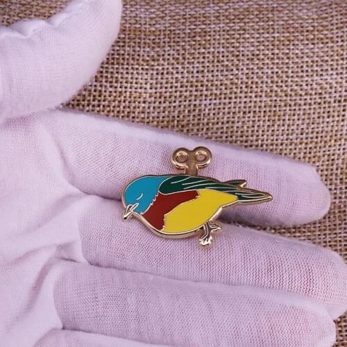 Rainbow parrot enamel pin colorful Lorikeet Pin cute bird brooch