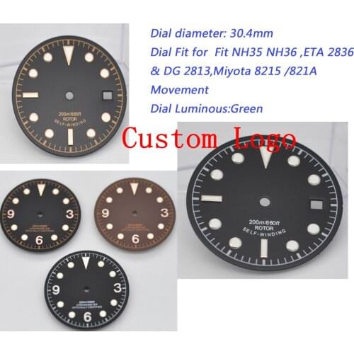 DIY Customize Logo Watch dial Luminous for 6497/6498 ETA 2824 2836 NH35 Miyota82 series Seagull 1612 Automatic watch Movement