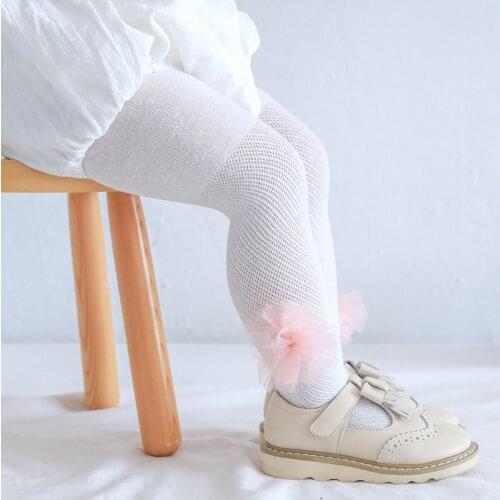 Kids Girls Cotton Pantyhose Toddler Children Summer Princess Lace Flowers Tights Newborn Infant Thin Mesh Pants Baby Accessories