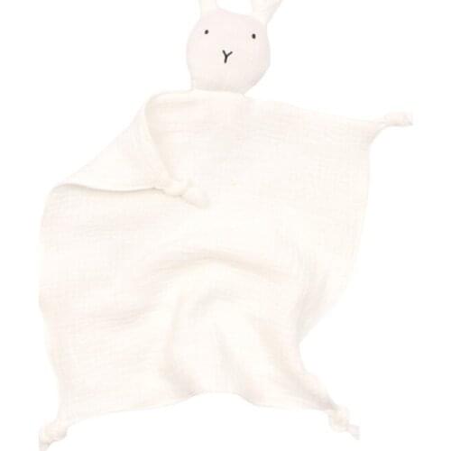A5YC Baby Soother Appease Towel Bib Soft Animal Rabbit Doll Teether Cuddling Blanket