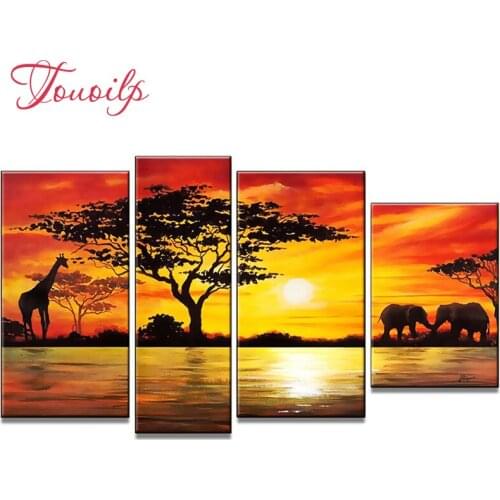 Full square drill Diamond embroidery sunrise,African,elephant 5D DIY diamond painting Cross Stitch Multi-picture home decoration