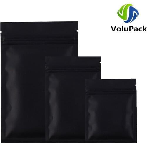 Smell Proof Resealable Zip Lock Bags Matte Black Aluminum Foil Mylar Pouches Coffee Bean Organizer Bags Plastic Packaging Bags