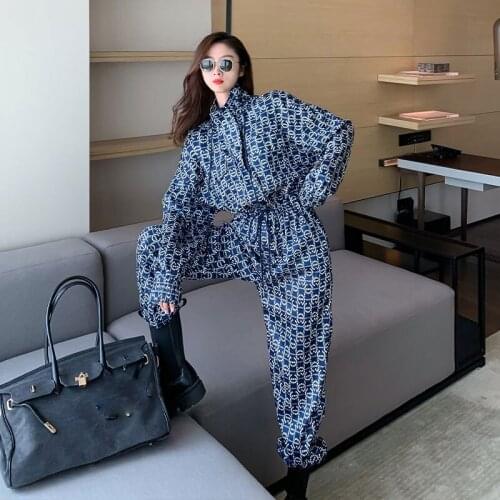 Trendy Fashion Womens Printed Jumpsuit Autumn Winter Korean Fashion Hooded Waist Slimming Jumpsuit Pants Loose Casual Trousers