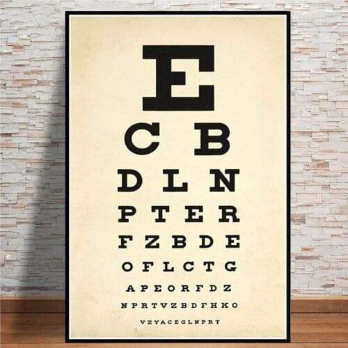 Modular Poster Home Decor Canvas Visual Acuity Chart Test Pictorial HD Prints Pictures Wall Art Painting Living Room Framework