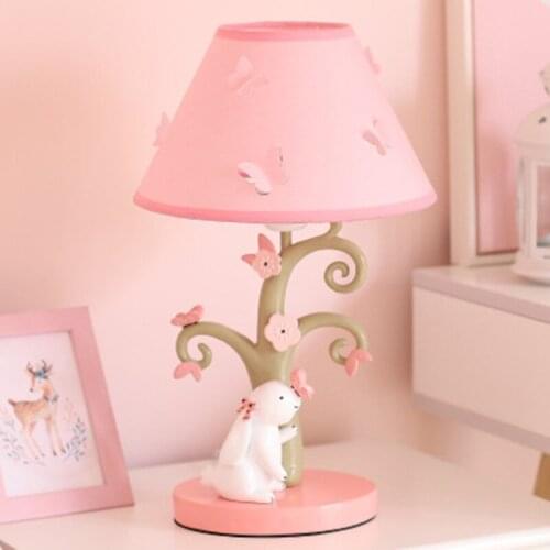 Cartoon Girls Table Lamps Rabbit Lamp Modern Led Stand Desk Light Fixtures for Children Kids Bedroom Bedside Lamp Home Decor E27