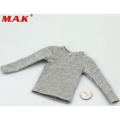 1/6 Scale Man Clothes Grey Color Mens Long Sleeve Shirt Coat Fit 12" Male Figure Body Model