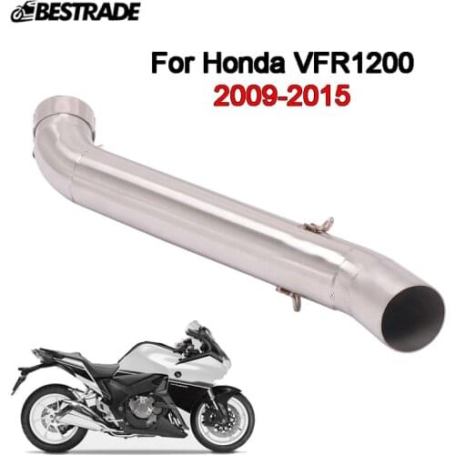 Motorcycle Exhaust Tips Connecting Pipe Middle Mid Link Section Pipe Stainless Steel Slip On For Honda VFR1200 2009-2015
