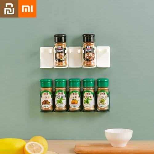 Xiaomi Wall Mounted Kitchen Seasoning Jar Storage Rack Cabinet Condiment Box Pepper Seasoning Bottle Storage Rack Tools Youpin