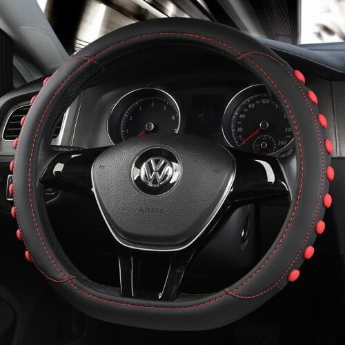 New D Shape Steering Wheel Cover for VW Golf 7 Polo 2014-2019 Scirocco Jetta 6 2017-2019 Santana 2016-2018 Auto Accesorioss