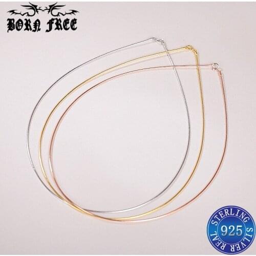 925 sterling silver chain necklace women choker kolye jewelry collares hand made collar mujer chocker mujer collane donna chains