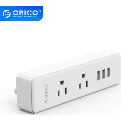 ORICO Socket With 2 AC Outltes 3 USB Power Strip Electrical Sockets For Home Office Multi-socket 3 USB-A Charging Ports