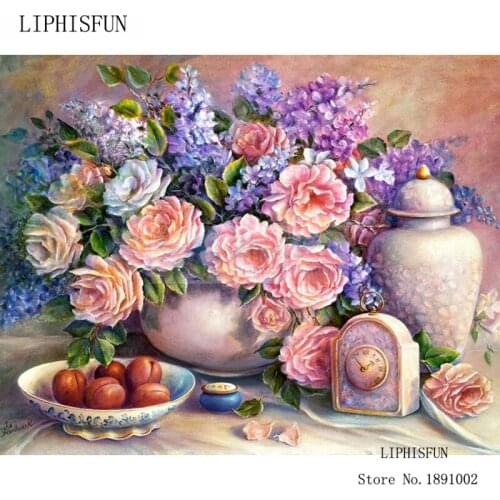 DIY Diamond Embroidery Peony 5D Diamond Painting Cross Stitch Full Square Drill Rhinestone Decoration