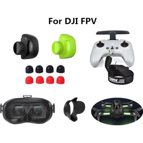 For DJI FPV Drone Lanyard Goggles V2 HD Tempered Glass Film Lens Hood Sunshade Motor Cover Stickers Parts Accessories Kit