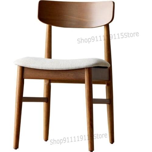 Nordic Solid Wood Dining Chair Japanese Style Simple Leisure Chair Modern Home Armchair