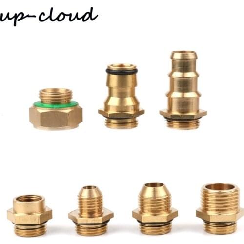 2pcs Brass M18 * 1.5 Thread Water Gun Quick Connector Car Washing Gun Adapter M14 M22 1/2" Garden Irrigation Watering Connectors