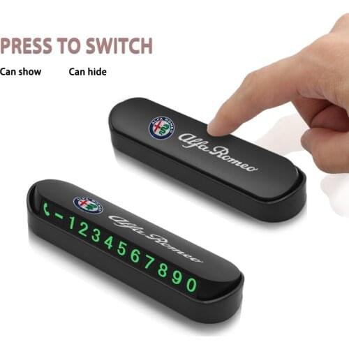 1PC Luminous Parking Card Sticker Phone Number Card Plate Car Stying Accessories For Alfa Romeo 159 147 156 166 Giulietta Giulia