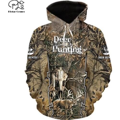 Deer Hunting 3d all over printed hoodies autumn Sweatshirt women for men Casual zipper hoodies Retro Harajuku tops Drop shipping