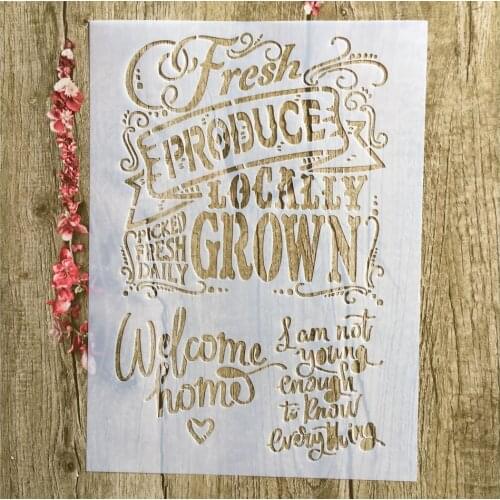 A4 29 * 21cm GROWN Floral DIY Stencils Wall Painting Scrapbook Coloring Embossing Album Decorative Paper Card Template