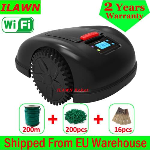 Smartphone WIFI APP Robot Grass Cutting Machine Cutter E1600T with 200 meters wire + 200pcs Pegs+16pcs blades
