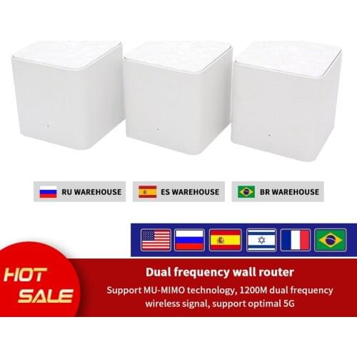 JSMAX JSMW3 AC1200 Mesh Whole Home Coverage Gigabyte Wifi System 2.4Ghz/5.8Ghz Dual Band Wifi Router & Repeater, APP Manage