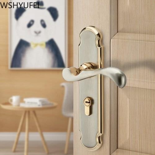 WSHYUFEI Zinc alloy Door Locks Bedroom Upscale Interior Door Handle Lock Cylinder Security Mute Door Lock Hotel Household