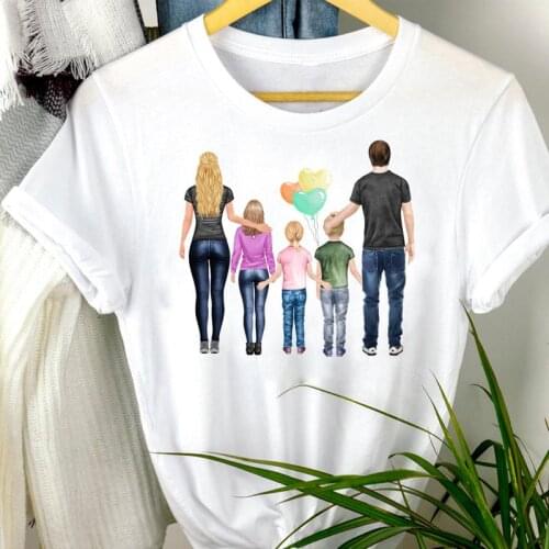 Women Clothes Lovely Cute New 2021 Family Mama Mom Mother 90s Cartoon Print Fashion Tshirt Kawaii Female Tee Top Graphic T-shirt