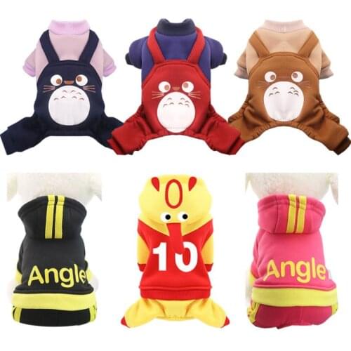 Winter Pet Dog Clothes Dogs Fleece Hoodie Coats Puppy sports cartoon pet costume For Chihuahua Yorkie Dog Pets Clothing