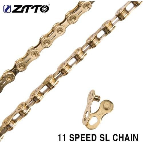 ZTTO Bicycle Chains 11 speed SL Golden 11v 11s gold Half Hollow MTB Mountain Road Bike High Quality Durable for Bike Parts