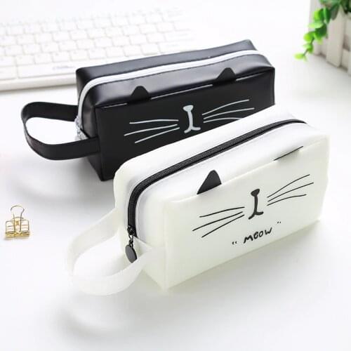 1Pcs Creative Kawaii Cat School Pencil Cases Bags Cute Gel Pen Large Capacity Box Pouch Office School Stationary Supplies