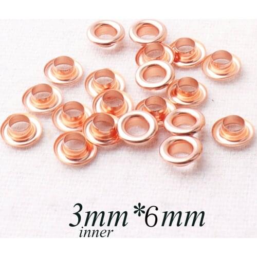 100-200pcs Rose Gold Metal Grommet Eyelets Round Purse Hole Sewing Clothing Shoe Eyelets Jewellery Making Charm Bag Findings