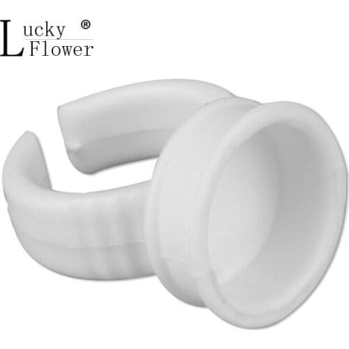 100pcs White Planting Grafting Mink Eyelash Glue Ring Eyelid Tools Helping Graft Professional Eye lash Grafting Rings Free