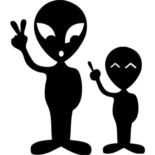 13cm*15cm Cartoon Interesting Alien Vinyl Decals Car Sticker Black/Silver Accessories S6-3400