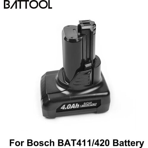 2Piece 4000mAh 10.8V 12V Li-ion BAT411 BAT420 Rechargeable Battery For BOSCH BAT412A BAT413A D-70745GOP 2607336013 2607336014
