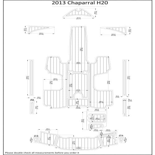 2013 Chaparral H20 Swim Step & Cockpit Pad EVA Teak Decking 1/4" 6mm