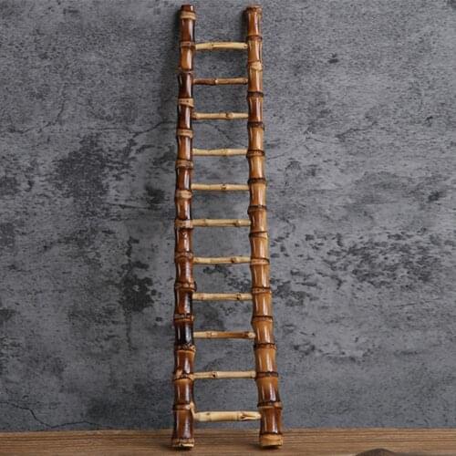 43cm Bamboo Ladder Display Mold Natural Cup Shelf Bamboo Table Decoration Ladder Mold for Home