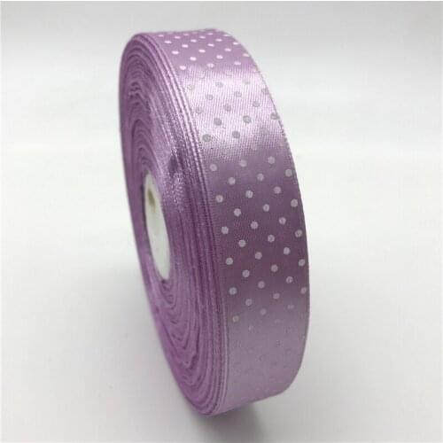 5Yards 1" 25mm Mauve Printing Polka Dot Satin Ribbon Hair Bow Christmas Wedding Decoration DIY Sewing Craft