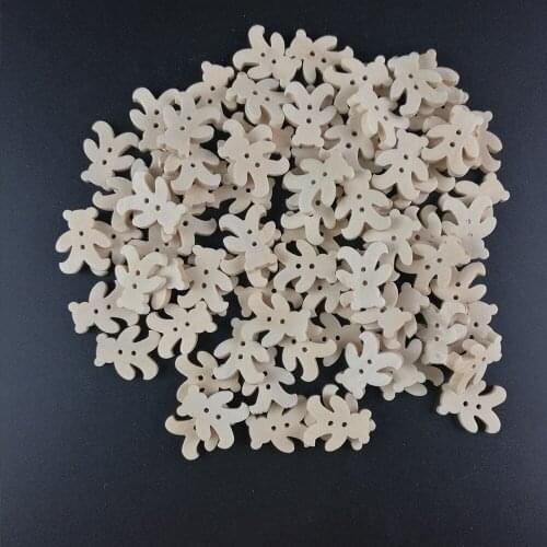 50PCS Wooden Button 2 Holes Mixed Bear Buttons 2 Holes Cartoon Buttons for Scrapbooking Diy Craft Decorative Accessories