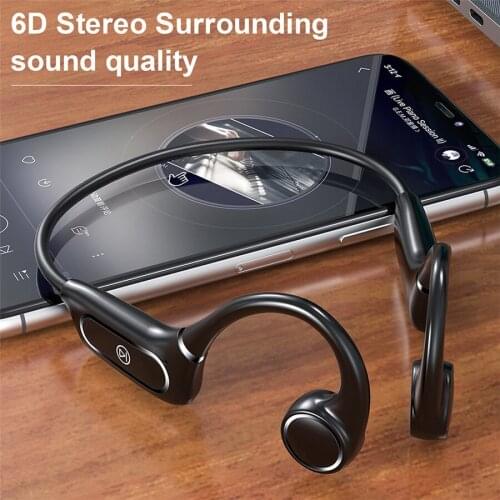 PGDM H12 Bluetooth 5.0 Wireless Headphones IP55 Waterproof Bone Conduction Earphone Outdoor Sport Headset With Mic Handsfree