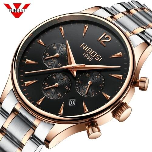 NIBOSI Mens Sports Watches Men Top Brand Luxury Saat Quartz Watch Automatic Date Clock Male Army Military Waterproof Wrist Watch