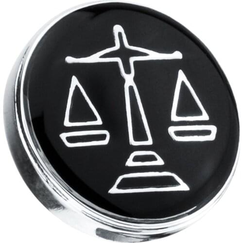 Brass Enamel Black Badge Brooch Scales of Justice Men Shirt Badge Collar Pin